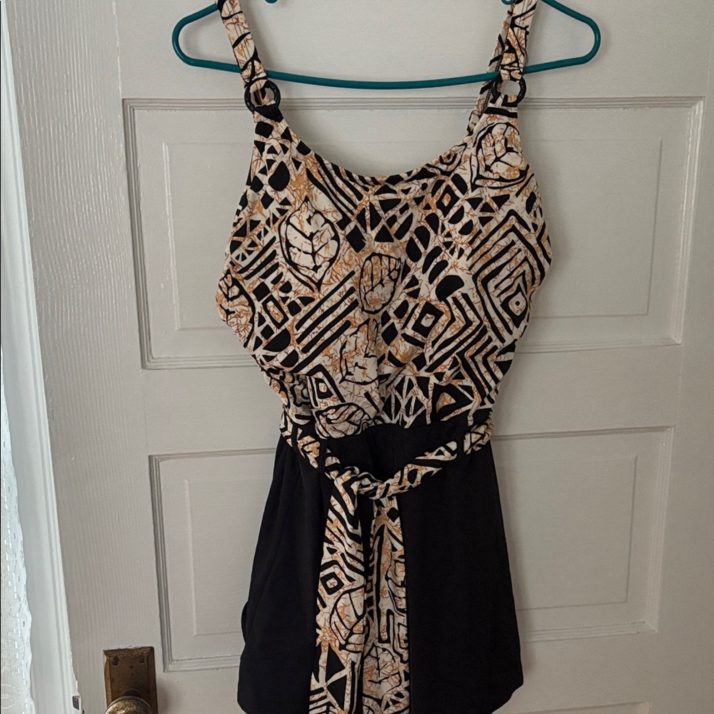 Moen Cream and Black Swimsuit